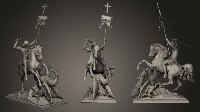 Statues of famous people (Hl Georg als Drachentter, STKC_0184) 3D models for cnc