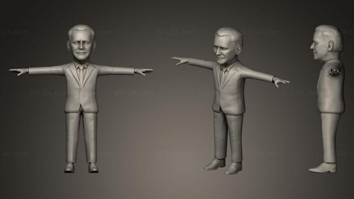 Statues of famous people (Joe Biden stylized 3D caricature, STKC_0192) 3D models for cnc