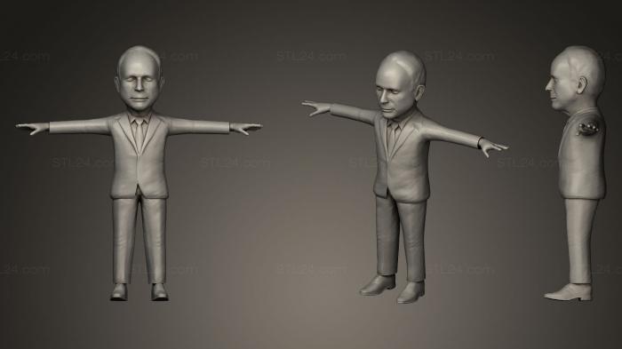Statues of famous people (John Mc Cain stylized 3d model, STKC_0195) 3D models for cnc