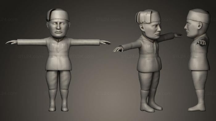 Статуэтки известных личностей (Карикатура на Муссолини, STKC_0217) 3D модель для ЧПУ станка