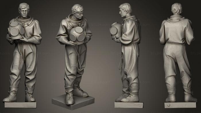 Статуэтки известных личностей (Мемориальная статуя Губчатого дайвера, STKC_0233) 3D модель для ЧПУ станка