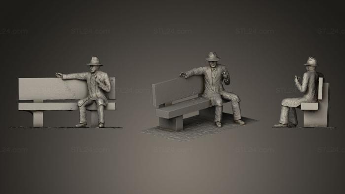 Статуэтки известных личностей (Статуя Жоржа Сименона Лиге, STKC_0235) 3D модель для ЧПУ станка