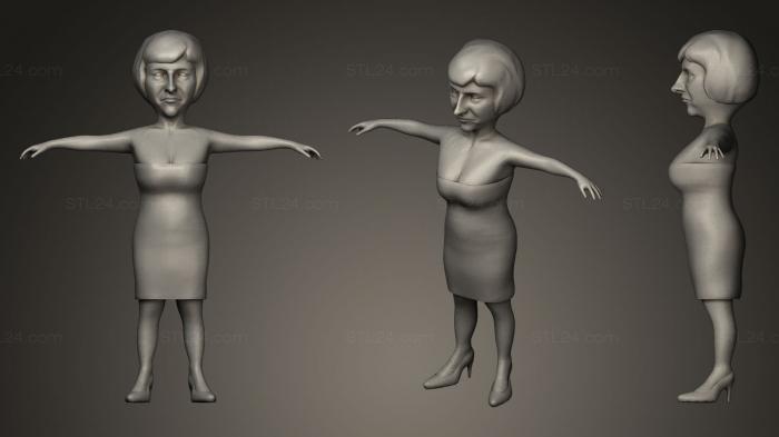 Статуэтки известных личностей (Карикатура на Терезу Мэй, STKC_0242) 3D модель для ЧПУ станка