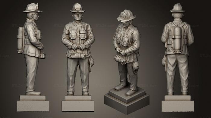 Статуэтки известных личностей (Мемориальная статуя пожарного, STKC_0258) 3D модель для ЧПУ станка