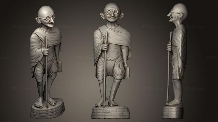 Статуэтки известных личностей (Ганди карикатурный стиль, STKC_0260) 3D модель для ЧПУ станка