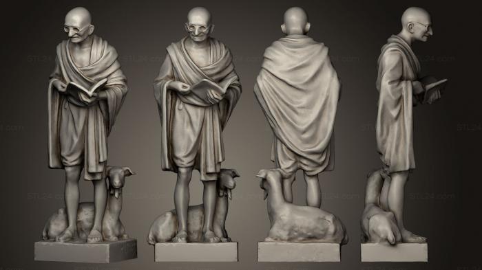 Статуэтки известных личностей (Ганди с козой Делийский музей Ганди, STKC_0261) 3D модель для ЧПУ станка