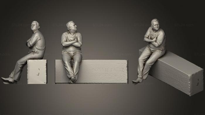 Statues of famous people (Ronnie Barker by Martin Jennings, STKC_0312) 3D models for cnc