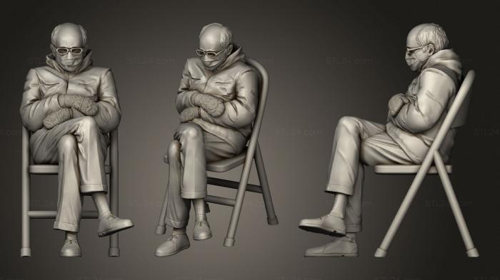 Statues of famous people (Bernie Sanders Foldable Chair Meme, STKC_0329) 3D models for cnc