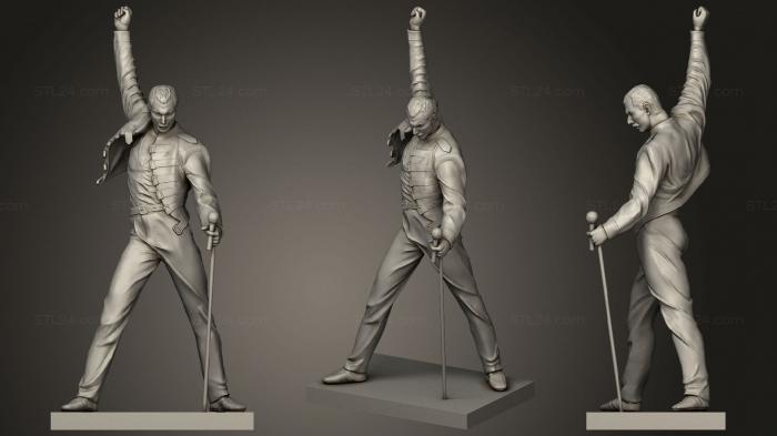 Статуэтки известных личностей (Установлена статуя Фредди Меркьюри в Монтре, STKC_0357) 3D модель для ЧПУ станка