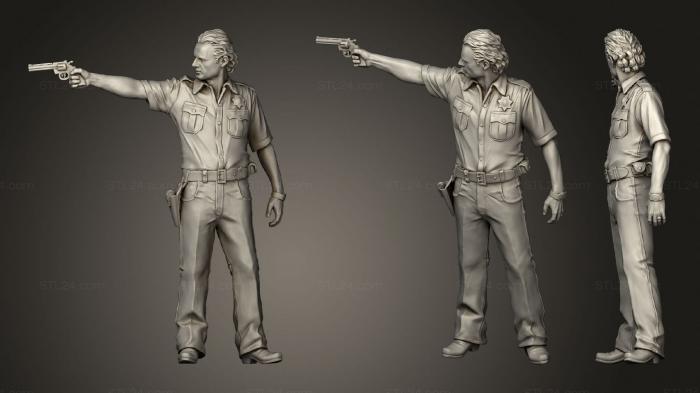 Statues of famous people (Rick Walking Dead 2, STKC_0403) 3D models for cnc