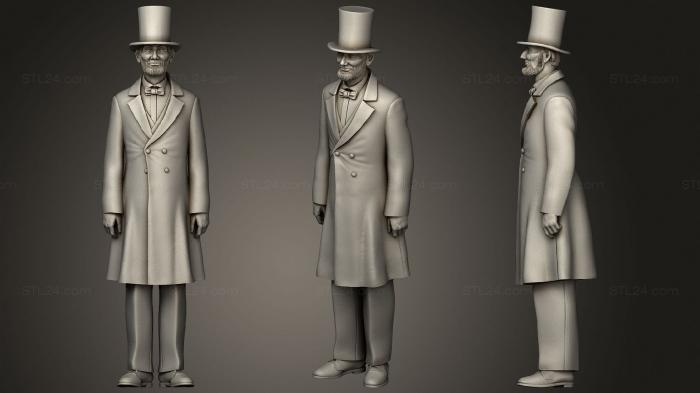 Статуэтки известных личностей (Авраам Линкольн, STKC_0420) 3D модель для ЧПУ станка