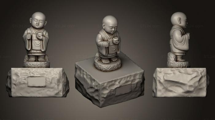 Статуэтки китайские и японские (Гранитная статуя Дзидзо Одзизо сама 1, STKCH_0025) 3D модель для ЧПУ станка