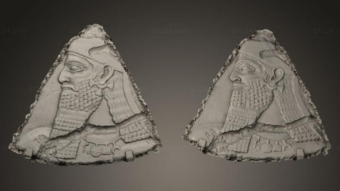 Египетские статуи и рельефы (Фрагмент ассирийского рельефа, STKE_0004) 3D модель для ЧПУ станка
