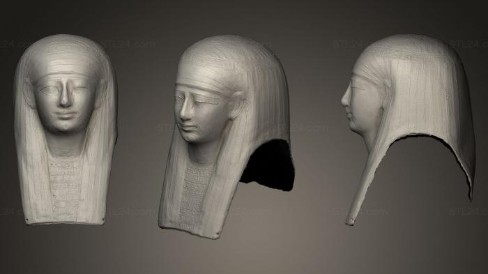 Египетские статуи и рельефы (Маска мумии, STKE_0005) 3D модель для ЧПУ станка