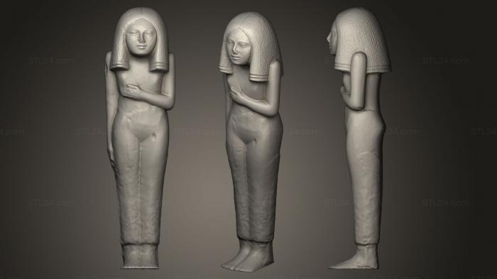 Египетские статуи и рельефы (Египтянка, стоящая, STKE_0009) 3D модель для ЧПУ станка