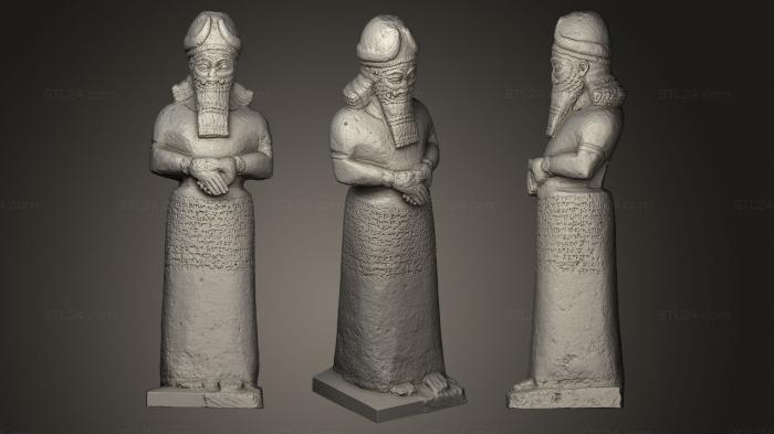 Египетские статуи и рельефы (Статуя Неоассирийского храма Набу, STKE_0025) 3D модель для ЧПУ станка
