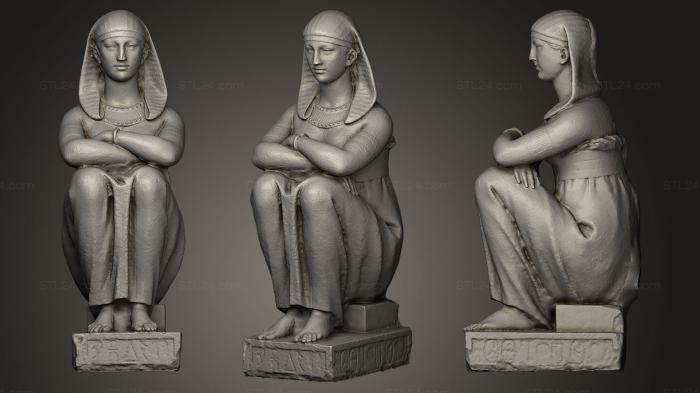 Египетские статуи и рельефы (Статуя жрицы Исиды, STKE_0026) 3D модель для ЧПУ станка