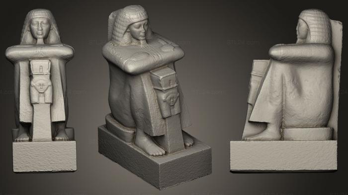 Египетские статуи и рельефы (Статуя Роя Верховного жреца Амона, STKE_0031) 3D модель для ЧПУ станка