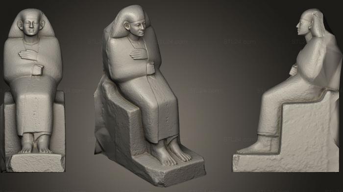 Египетские статуи и рельефы (Статуя Рехуанха, Сидящая, STKE_0032) 3D модель для ЧПУ станка