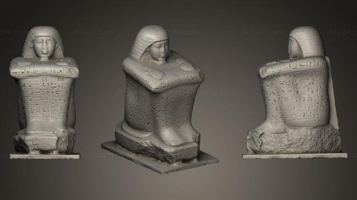 Египетские статуи и рельефы (Королевский казначей Сетхи, STKE_0034) 3D модель для ЧПУ станка