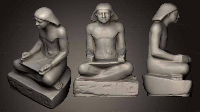 Egyptian statues and reliefs (Babaef represented as a scribe, STKE_0036) 3D models for cnc