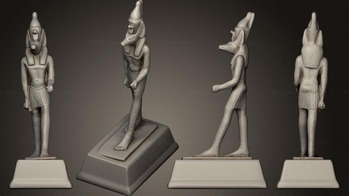 Египетские статуи и рельефы (Египетская статуэтка, STKE_0040) 3D модель для ЧПУ станка