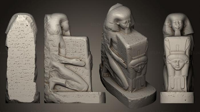 Египетские статуи и рельефы (Коленопреклоненная статуя Сененмута, STKE_0051) 3D модель для ЧПУ станка