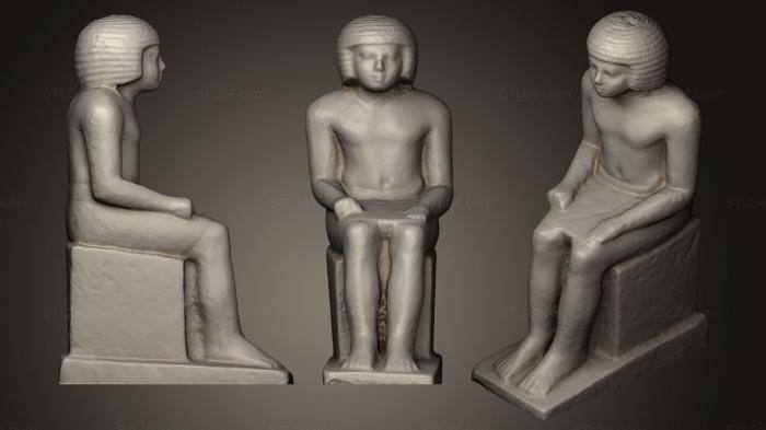Египетские статуи и рельефы (Сидящая статуя Нишепсеснисут, STKE_0055) 3D модель для ЧПУ станка