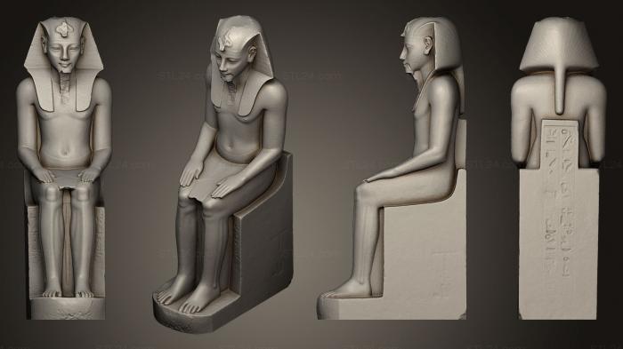 Египетские статуи и рельефы (Статуя Аменхотепа III, STKE_0058) 3D модель для ЧПУ станка