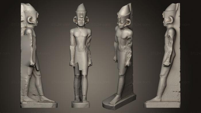 Египетские статуи и рельефы (Статуя короля Анламани с бараньими рогами, STKE_0061) 3D модель для ЧПУ станка