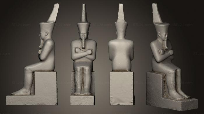 Египетские статуи и рельефы (Статуя Ментухотепа II, STKE_0064) 3D модель для ЧПУ станка