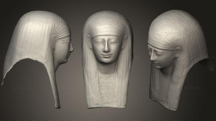 Egyptian statues and reliefs (mummy mask cartonnage, STKE_0084) 3D models for cnc