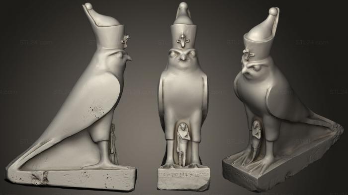 Египетские статуи и рельефы (Сокол Нектанебо, STKE_0085) 3D модель для ЧПУ станка