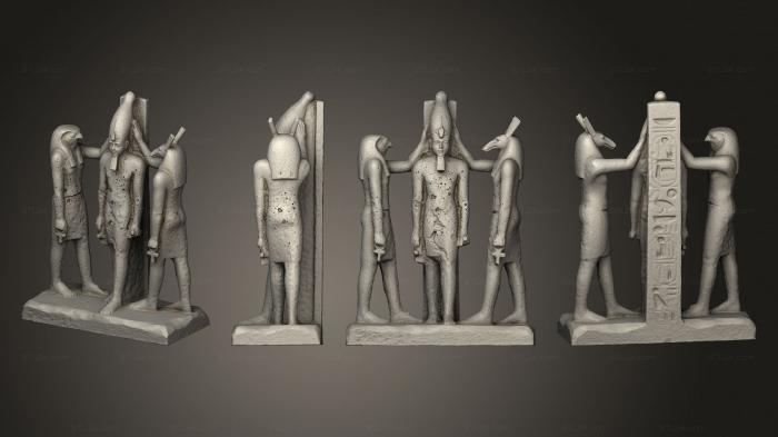 Египетские статуи и рельефы (Живая скульптура 02, STKE_0102) 3D модель для ЧПУ станка