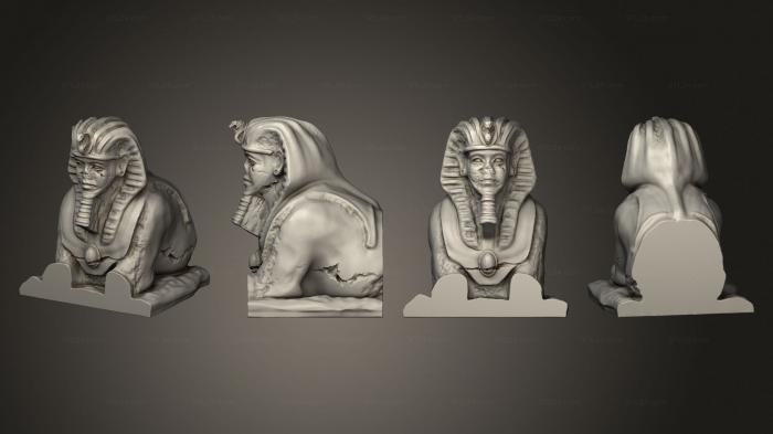 Египетские статуи и рельефы (Живой сфинкс 01, STKE_0104) 3D модель для ЧПУ станка