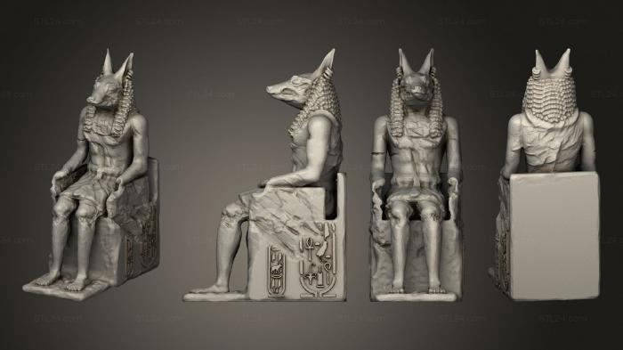 Египетские статуи и рельефы (Анубис, STKE_0110) 3D модель для ЧПУ станка