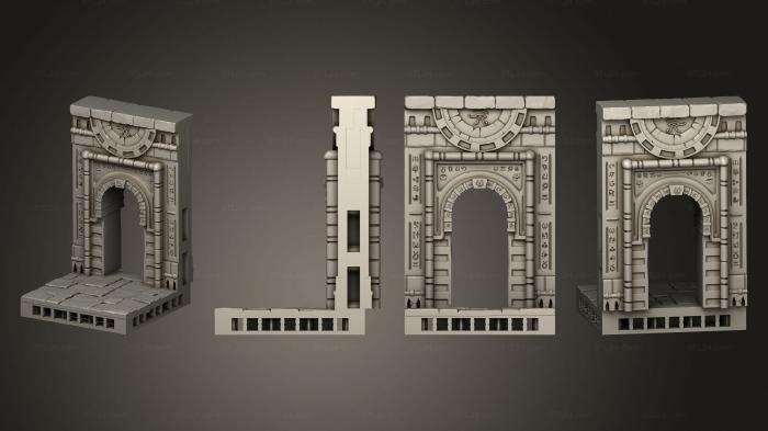 Египетские статуи и рельефы (Стена Арки, STKE_0114) 3D модель для ЧПУ станка
