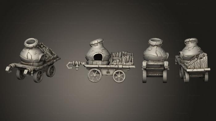 Egyptian statues and reliefs (Bread Cart, STKE_0118) 3D models for cnc