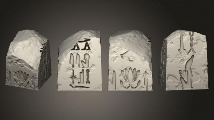 Египетские статуи и рельефы (Разбитый обелиск 4, STKE_0124) 3D модель для ЧПУ станка