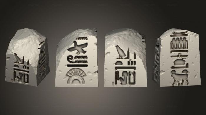 Египетские статуи и рельефы (Разбитый обелиск 5, STKE_0125) 3D модель для ЧПУ станка