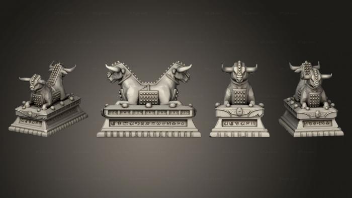 Египетские статуи и рельефы (Статуя Быка, STKE_0128) 3D модель для ЧПУ станка