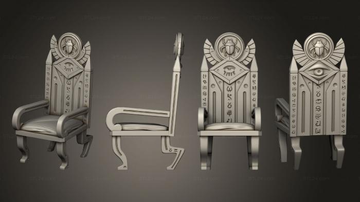 Egyptian statues and reliefs (Chair, STKE_0130) 3D models for cnc