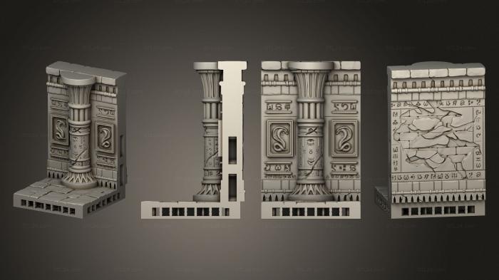 Египетские статуи и рельефы (Стена колонны, STKE_0135) 3D модель для ЧПУ станка