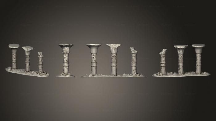 Египетские статуи и рельефы (Столбцы 02, STKE_0137) 3D модель для ЧПУ станка