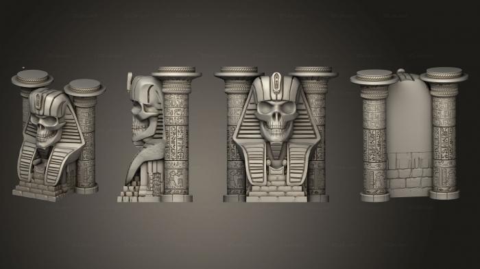 Египетские статуи и рельефы (Темный Трон, STKE_0140) 3D модель для ЧПУ станка