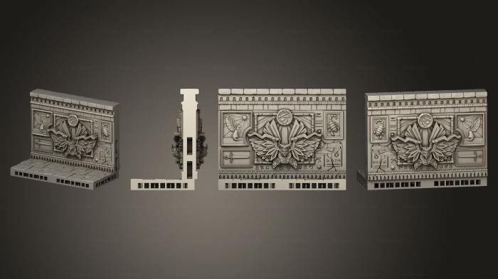 Египетские статуи и рельефы (Двойная стена, STKE_0142) 3D модель для ЧПУ станка