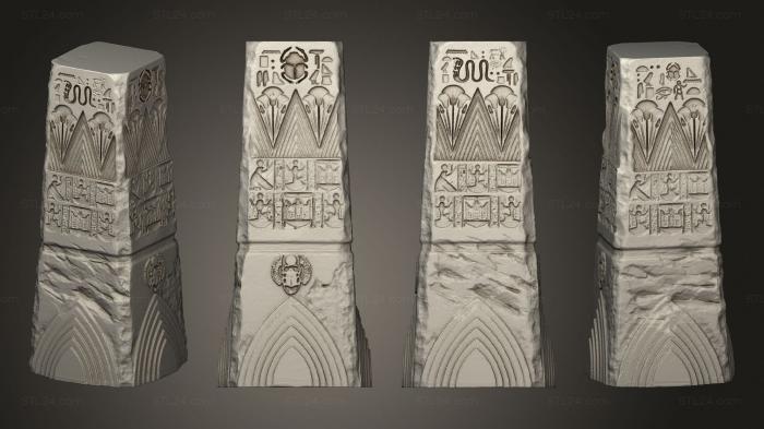 Египетские статуи и рельефы (Стирающий Пыль С Обелиска Мечты 01, STKE_0143) 3D модель для ЧПУ станка