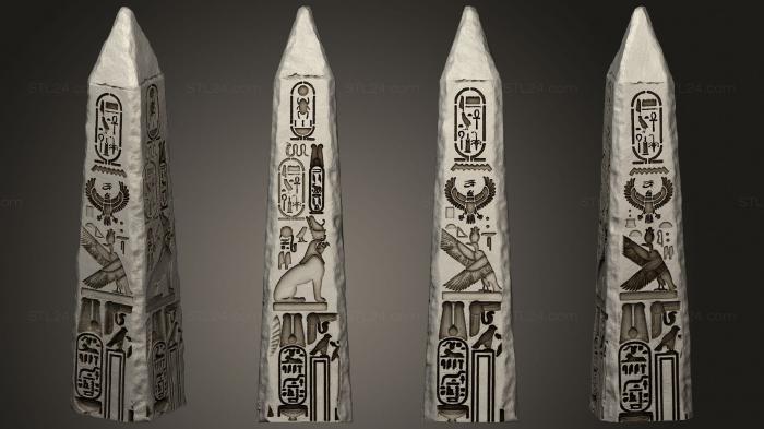 Египетские статуи и рельефы (Стирающий пыль С Обелиска Мечты 02, STKE_0144) 3D модель для ЧПУ станка