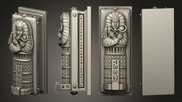Египетские статуи и рельефы (Отголоски жизни в Саркофаге, STKE_0149) 3D модель для ЧПУ станка