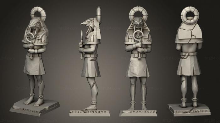 Египетские статуи и рельефы (Статуя Гора, STKE_0162) 3D модель для ЧПУ станка